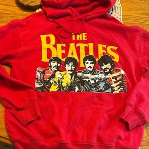 The Beatles Red and Yellow Graphic Sweatershirt hoodie size x‎ small
